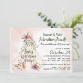 Floral Teepee Boho Adventure erwartet Baby Shower  Einladung (Stehend Vorderseite)