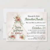 Floral Teepee Boho Adventure erwartet Baby Shower  Einladung (Vorderseite)