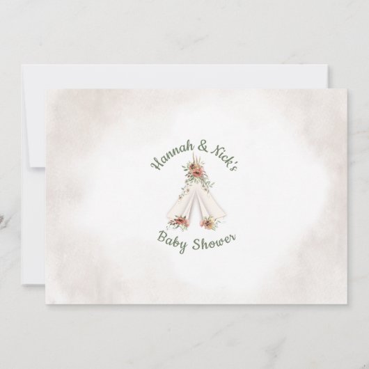 Floral Teepee Boho Adventure erwartet Baby Shower  Einladung (Rückseite)