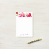 Floral Template Aquarellfarben Rose Handschrift Na Post-it Klebezettel (Auf Schreibtisch)