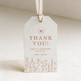 Floral Terracotta Baby Shower Thank You Gift Tag Geschenkanhänger