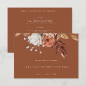 Floral Terracotta Bachelorette Wochenende Einladun Einladung (Vorne/Hinten)