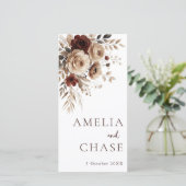 Floral Terracotta Bohemisch Hochzeitsprogramm (Stehend Vorderseite)