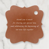 Floral Terracotta Boho Black Wedding Vielen Dank Geschenkanhänger (Rückseite)