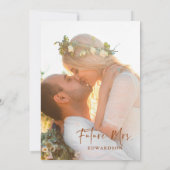 Floral Terracotta Boho Brautparty Mrs. Foto Einladung (Rückseite)