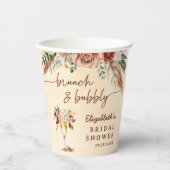 Floral Terracotta Boho Brautparty Pappbecher (Vorderseite)