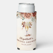 Floral Terracotta Boho Brautparty Selters Dosenkühler (Seltzer Vorderseite)