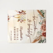 Floral Terracotta Boho Brautparty Wandteppich (Vorderseite (Horizontal))