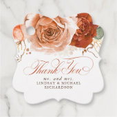 Floral Terracotta Boho Wedding Vielen Dank Geschenkanhänger (Vorderseite)