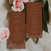Floral Terracotta Burnt Orange Wedding Program