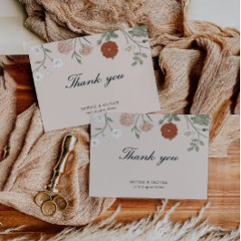 Floral Terracotta Dankeschön Karten