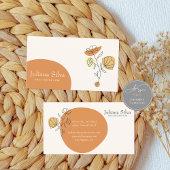 Floral Terracotta Minimalist Business Card Visitenkarte
