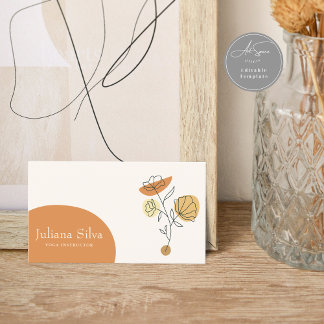 Floral Terracotta Minimalist Business Card Visitenkarte