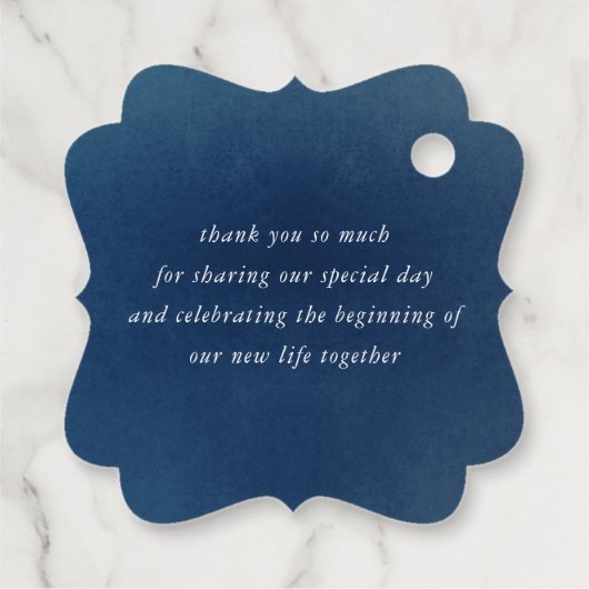 Floral Terracotta Navy Blue Boho Hochzeit Vielen D Geschenkanhänger (Rückseite)