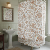 Floral Terracotta Toile Pattern Duschvorhang