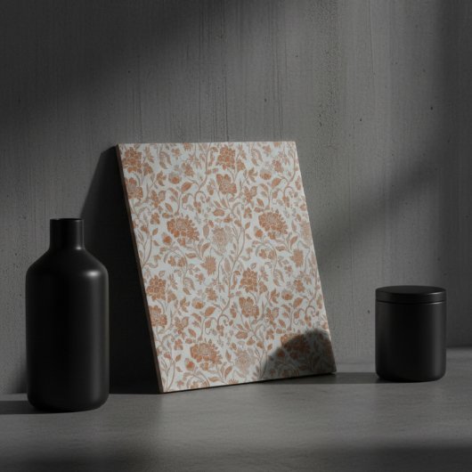 Floral Terracotta Toile Pattern Fliese