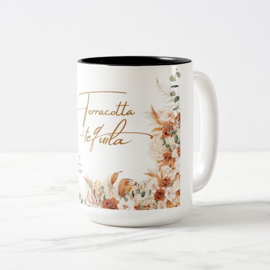 Floral Terracotta und Tequila Bridesmaid Tasse (VorderseiteRechts)
