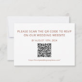 Floral Terracotta Wedding RSVP Card mit QR Code Mitteilungskarte (Rückseite)