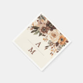 Floral Terracotta Wedding Serviette (Ecke)