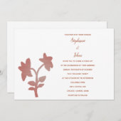 Floral Terracotta Weißer Klassiker Einfache Hochze Einladung (Vorne/Hinten)