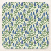 Floral Texas Bluebonnet Paper Coaster Lupine Party Rechteckiger Pappuntersetzer (Vorderseite)