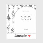 Floral Text Minimal Kitchen Pantry Jar Labels (Blatt)