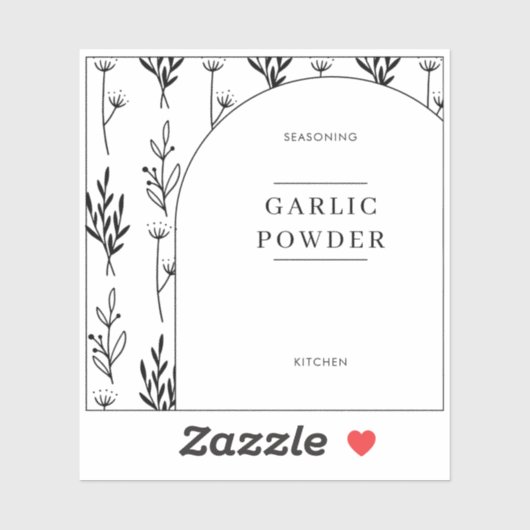 Floral Text Minimal Kitchen Pantry Jar Labels (Blatt)