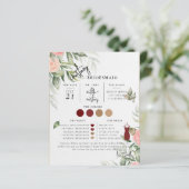 Floral Text Script Bridesmaid Info-Karte (Stehend Vorderseite)