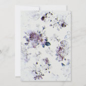 Floral Textured Paper Elegant Wedding Invitation Einladung (Rückseite)