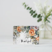 Floral Thank You Begleitkarte (Stehend Vorderseite)