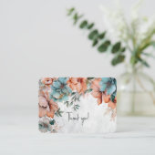 Floral Thank You Begleitkarte (Stehend Vorderseite)