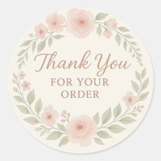 Floral Thank You Label Runder Aufkleber