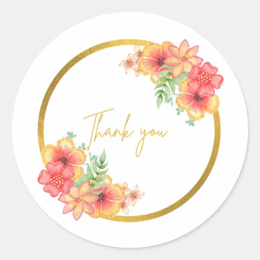 Floral Thank You Stickers (Vorderseite)