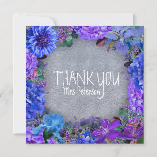 Floral Thank You Teacher Appreciation Card Dankeskarte