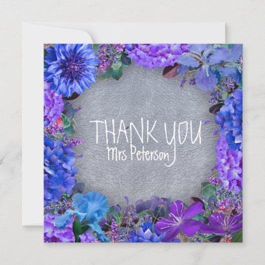 Floral Thank You Teacher Appreciation Card Dankeskarte (Vorderseite)