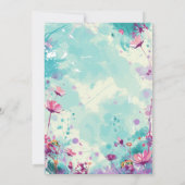 Floral Theme Birthday Party Einladung (Rückseite)