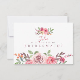 Floral Themed Bridesmaid Card Einladung