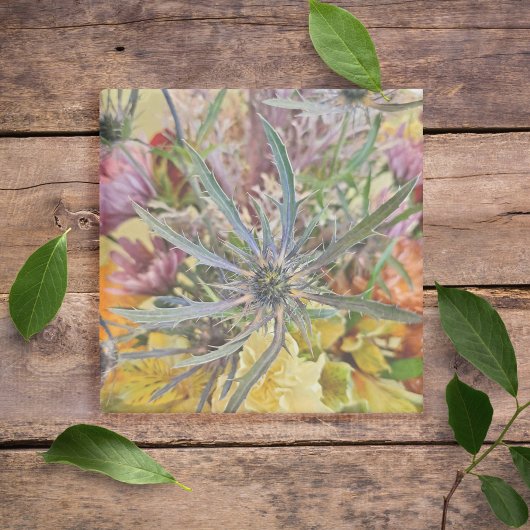Floral Thistle farbenfrohe Pastel Botanische Natur Steinuntersetzer