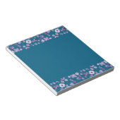 Floral Tide Notepad - Deep Aquamarin Border Luxe Notizblock (angewinkelt)