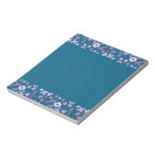 Floral Tide Notepad - Deep Aquamarin Border Luxe Notizblock (Rotiert)