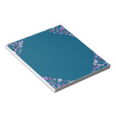 Floral Tide Notepad - Tiefe Aquamarine Ecke Elegan Notizblock (angewinkelt)