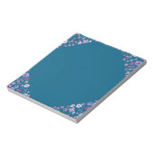 Floral Tide Notepad - Tiefe Aquamarine Ecke Elegan Notizblock (Rotiert)