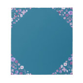 Floral Tide Notepad - Tiefe Aquamarine Ecke Elegan Notizblock (Vorderseite)