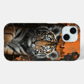 Floral tiger 3D mit Individuelle Name Case-Mate iPhone Hülle (Rückseite (Horizontal))