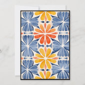 Floral Tile Muster Hochzeit Einladung (Rückseite)