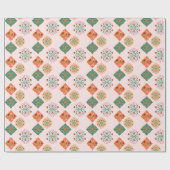 Floral Tile Wrapping Paper | Folk Garden Pattern G Geschenkpapier (Flach)