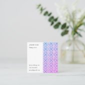 Floral Tiles Geometric Lila Blue Quadratische Visitenkarte (Stehend Vorderseite)