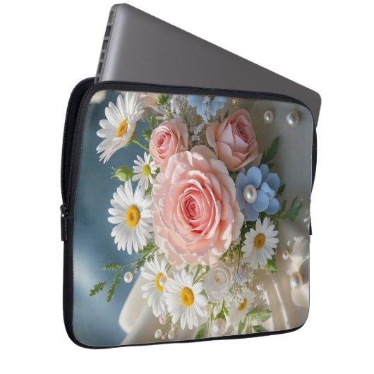 Floral Timeless Eleganz trifft flüsterte Romantik Laptopschutzhülle (Vorne Rechts)