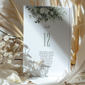 Floral Tischnummer Card mit Gästennamen