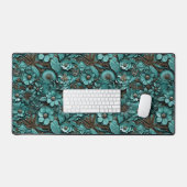 Floral Toolted Leather Desk Mat Schreibtischunterlage (Tastatur & Maus)